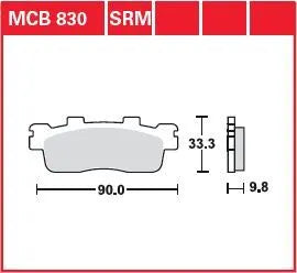 Trw Srm Series Sintered Scooter Brake Pads - Rear