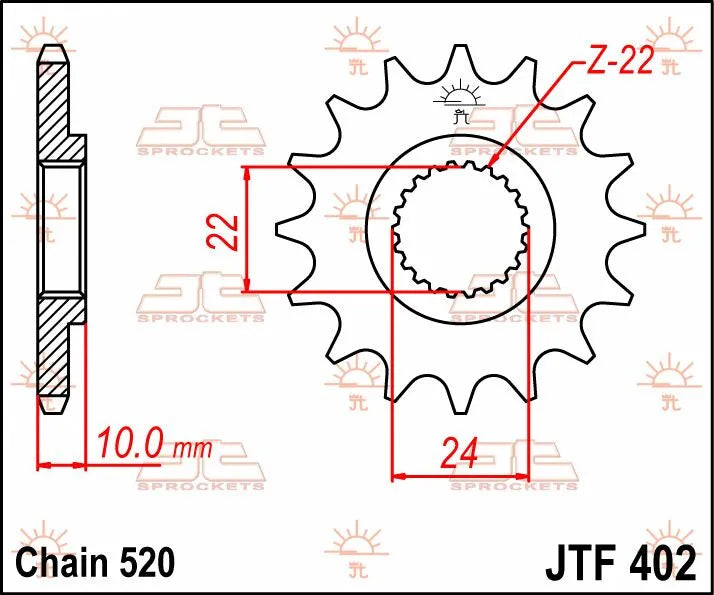 Jt Sprockets Front Sprocket - 520 Chain, 13 Tooth