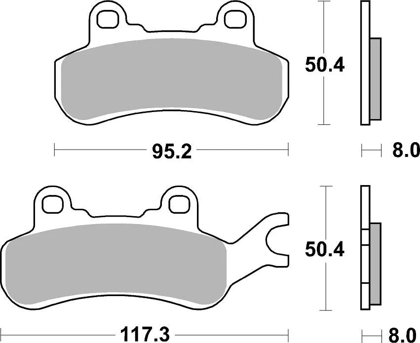 Sbs Psi Sintrade Metall Bromsbelägg För Atv/utv - Fram & Bak