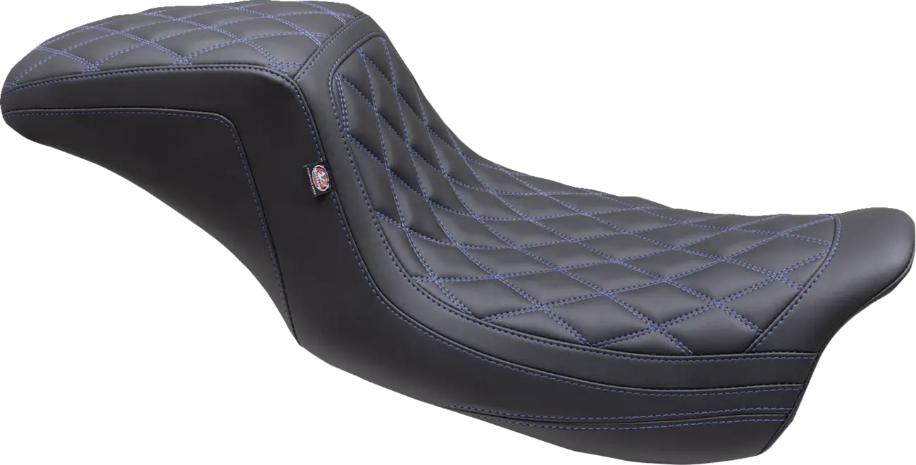 2-Up Mustang Double Diamond Squareback Seat - For Harley Davidson