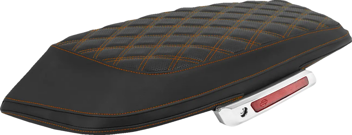 Saddlemen Lattice Stitched Saddlebag Lid Covers Black Orange
