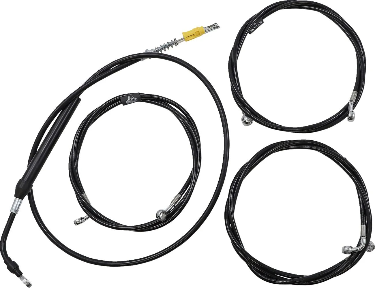 La Choppers Black Vinyl Handlebar Cable/Brake Line Kit for