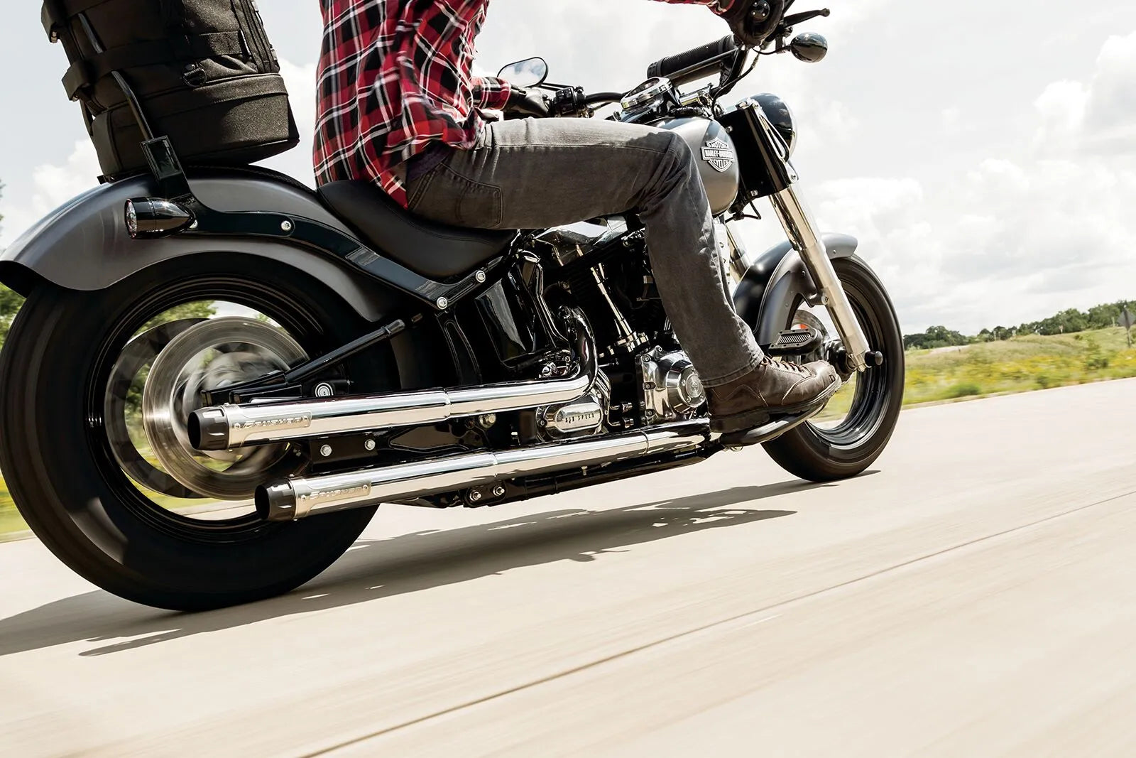 Mustang Wide Tripper Solo Seat - For Harley Davidson