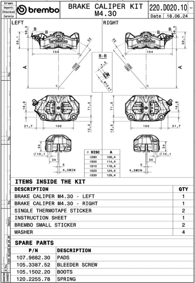 Brembo Stylema Bromsok Kit Prime Line