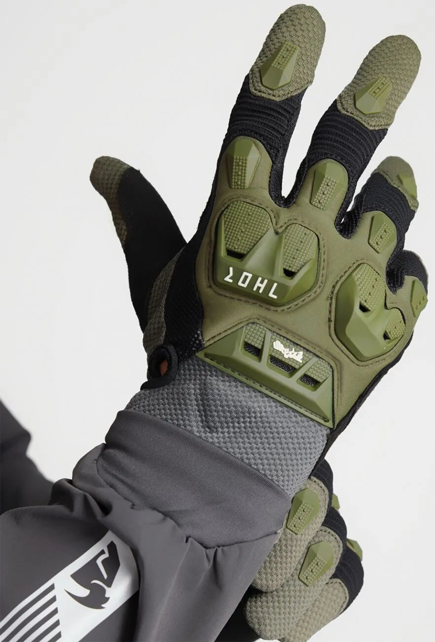 Thor Terrain Gloves - Black/Charcoal/Army Green