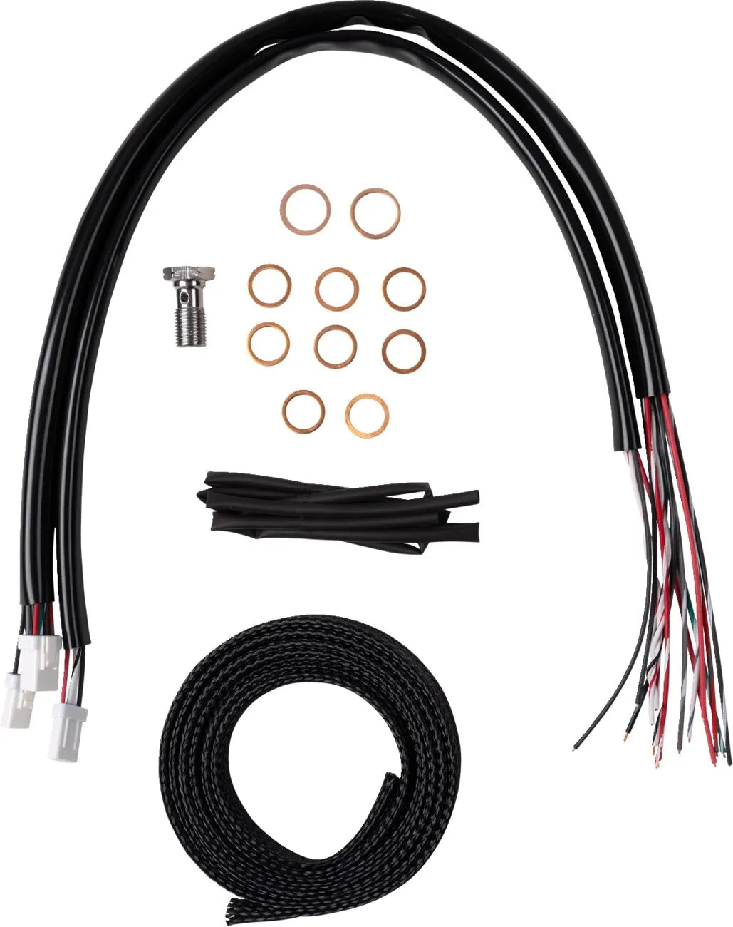 La Choppers Complete Stainless Handlebar Cable Kit 18-20"