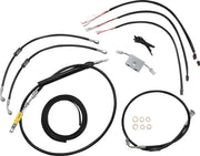 La Choppers Complete Black Braided Cable/Brake Line Kit for ABS