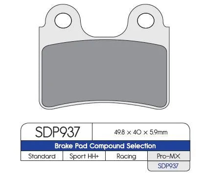 Dp Brakes Sdp Pro Mx Bromsbelägg Högpresterande - Fram