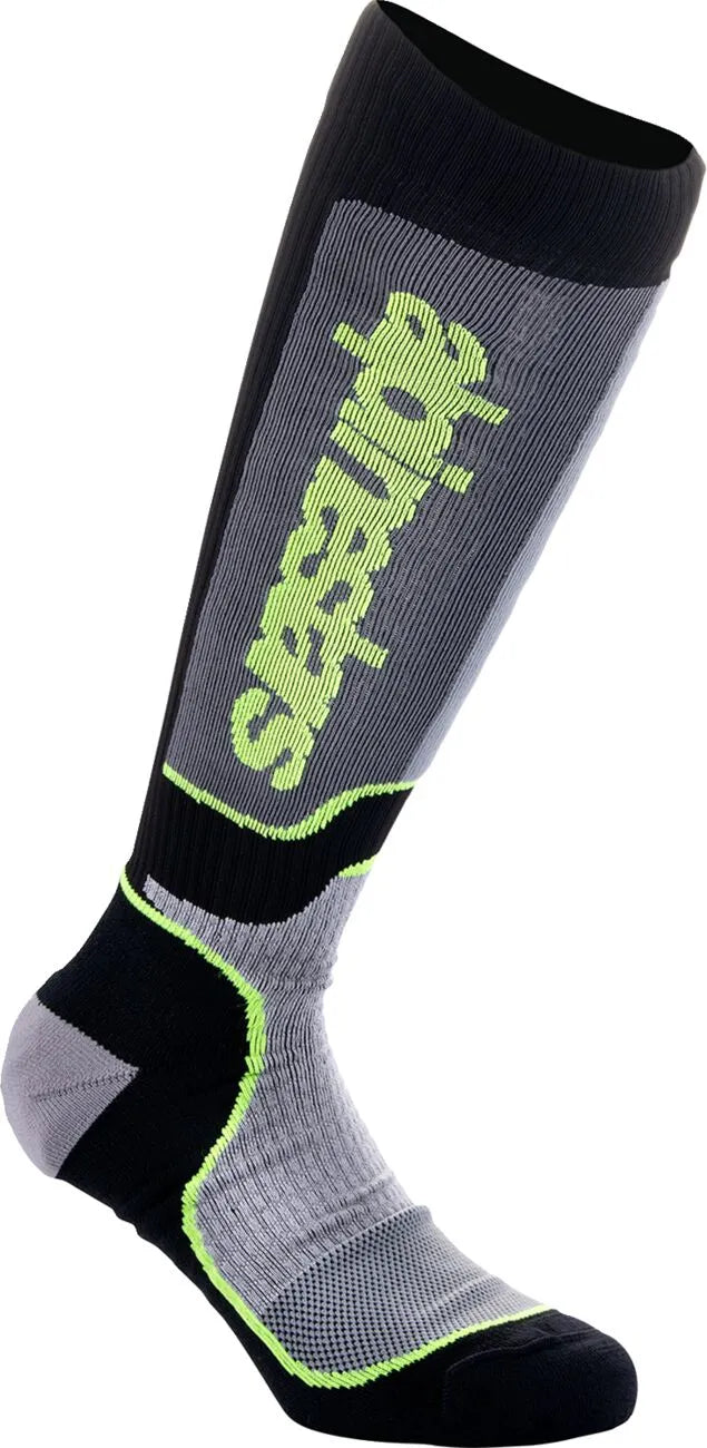Alpinestars Youth MX Plus Socks Black Gray Yellow