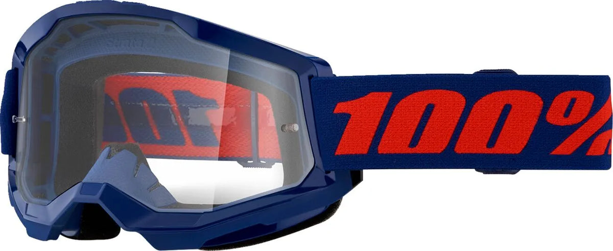 100% Strata 2 Goggle Navy Clear
