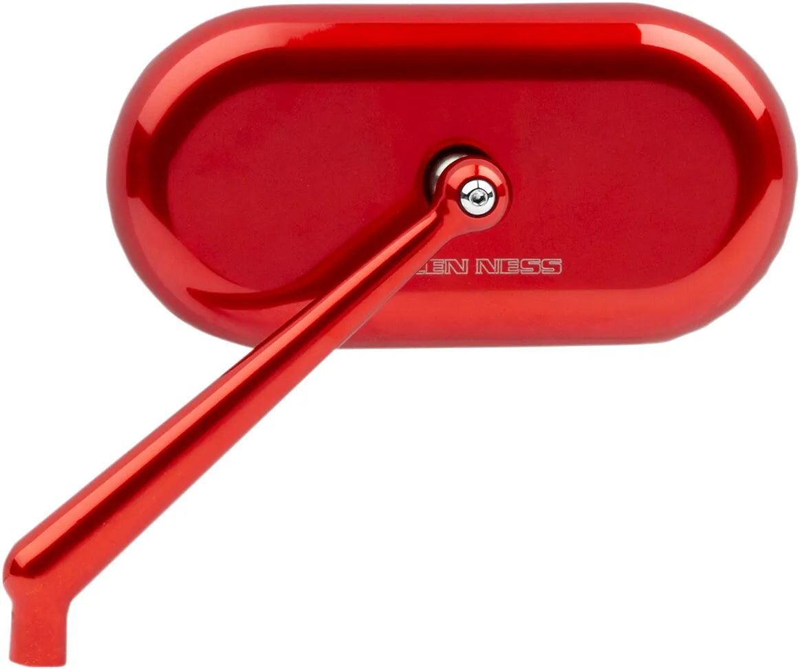 Arlen Ness Forged Oval Mirror - Red Anodized