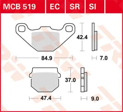 Trw Si Series Sintered Off-road Bromsbelägg - Fram & Bak