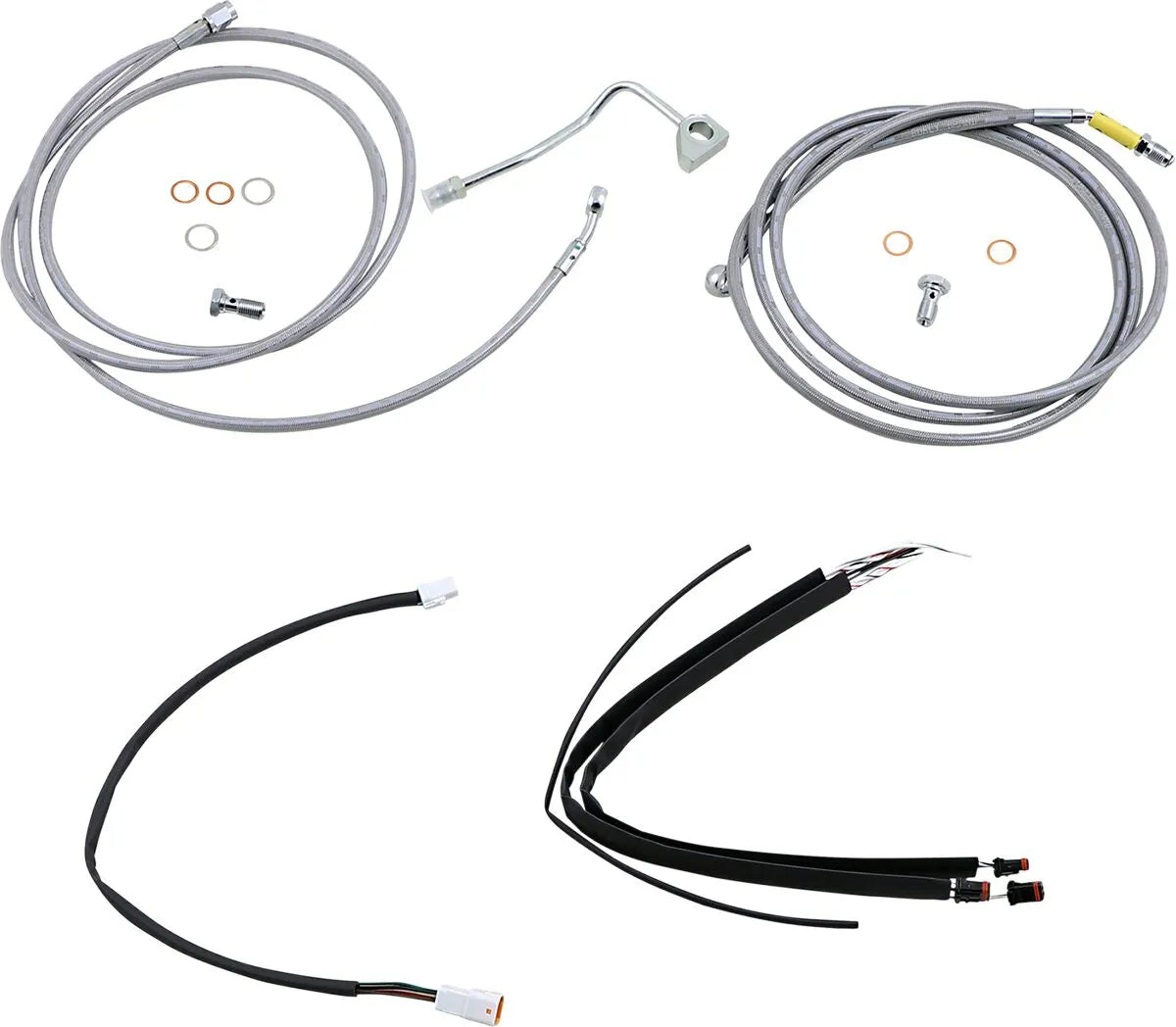 Burly Brand Stainless Braided Cable/Brake Line Kit for Ape