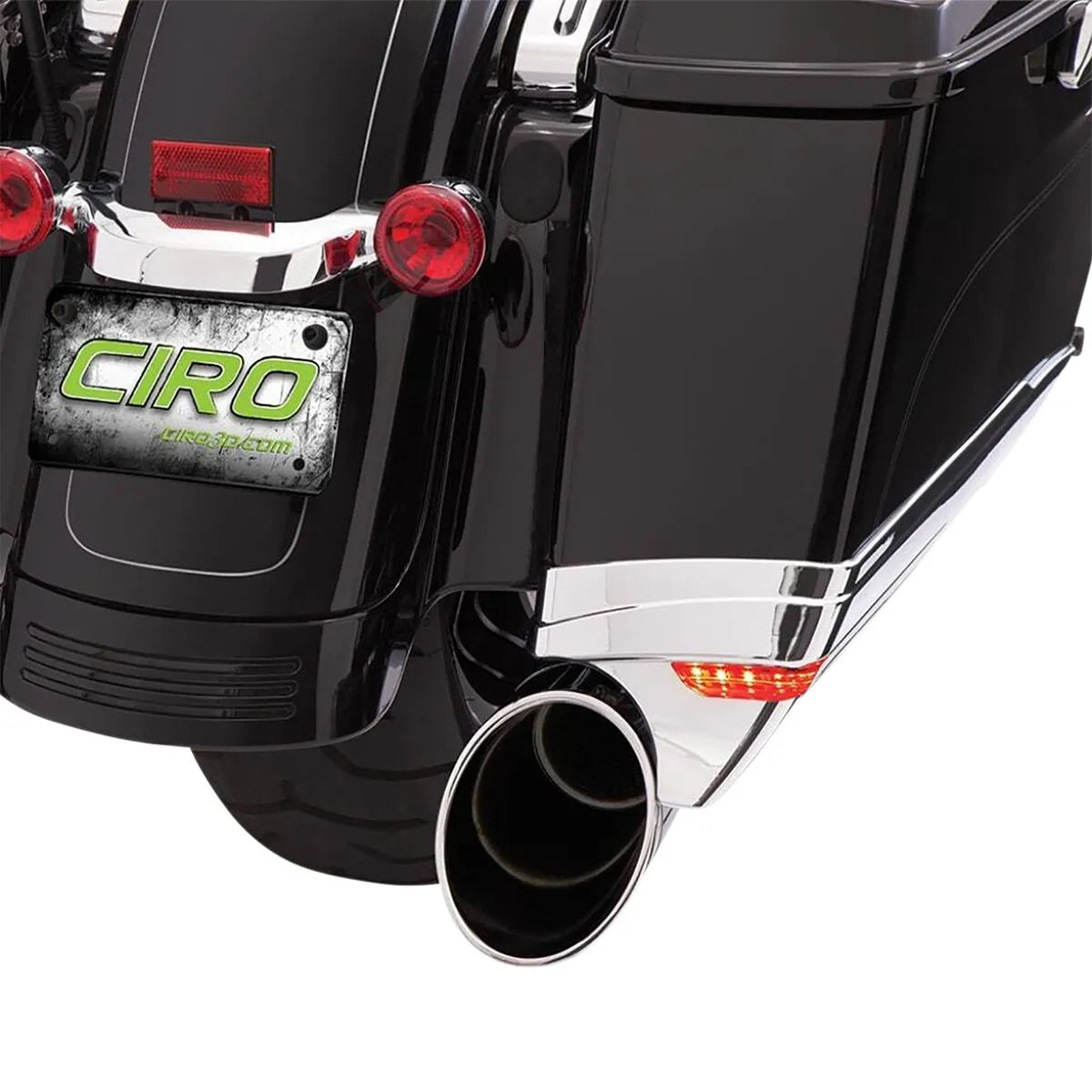 Ciro Saddlebag Extensions - Chrome, Lighted