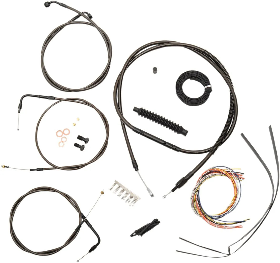 LA CHOPPERS Midnight Braided Handlebar Cable Kit for 12"-14" Ape