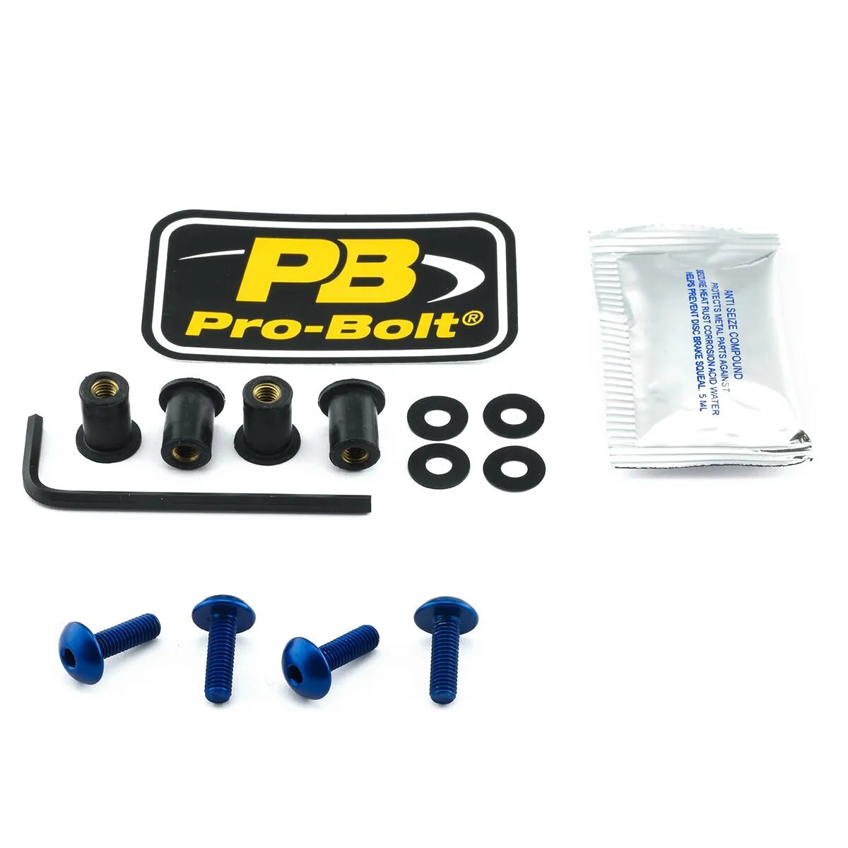 Pro Bolt Aluminium Screen Bolt Kit - Blue
