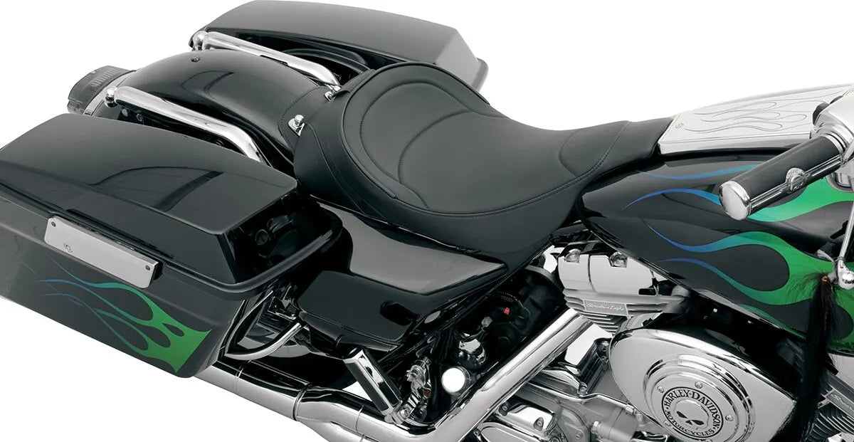 Drag Specialties Backrest Compatible Solo Seat - For Harley Davidson