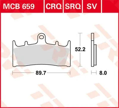 Trw Crq Series Carbon Race Bromsbelägg För Sportmotorcyklar - Fram