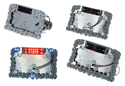 Zodiac Skull Maniac License Plate Brackets with LED Taillights – Electric & Light