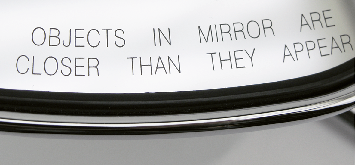Zodiac Chrome Mirror with Diamond Logo – Handlebar