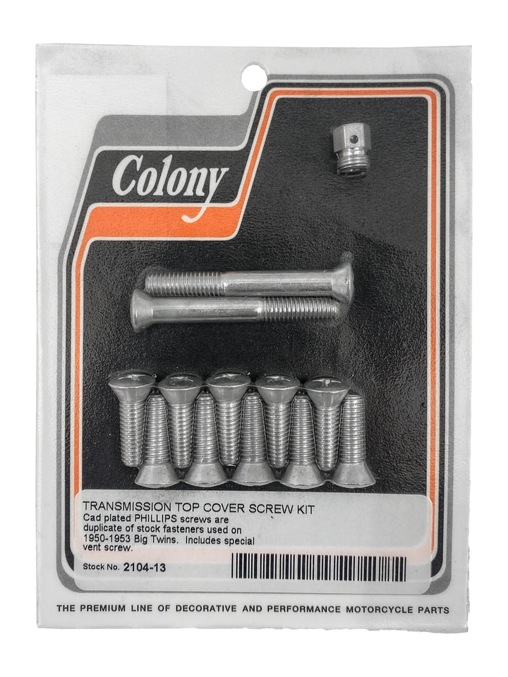 Colony Transmission Top Cover Screw Kit for 4 Speed Big Twin