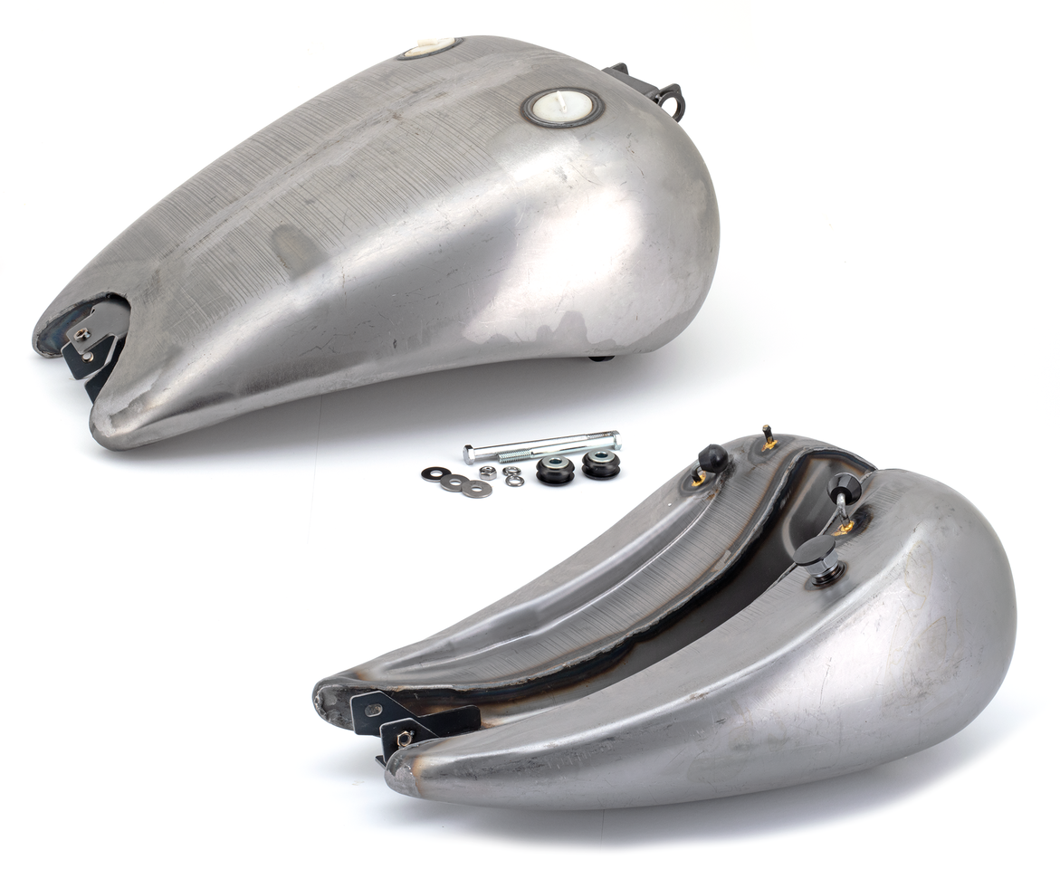 Zodiac One Piece 2" Stretched Smooth Top Steel Gas Tank for Dyna – Gas- & Oil Tank