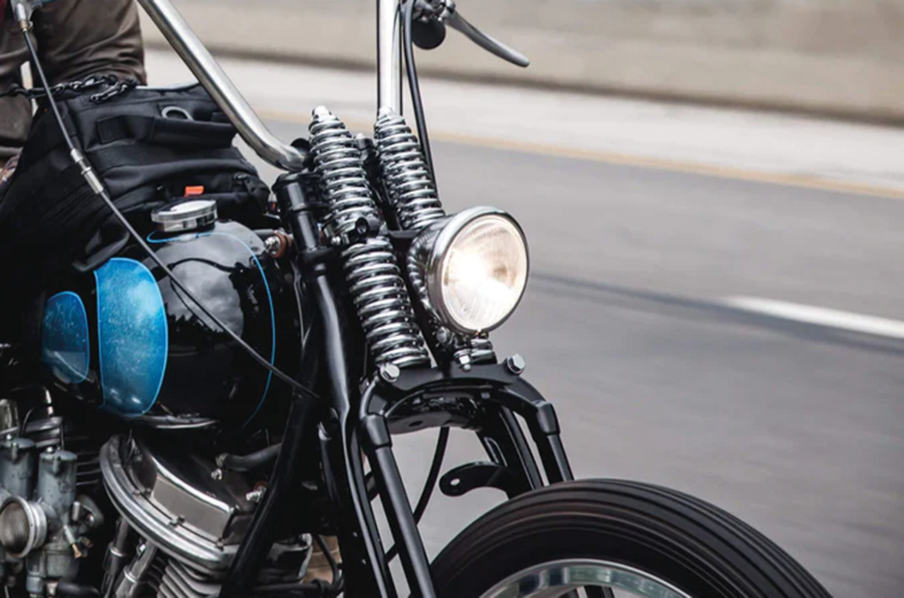 Lowbrow Customs Bottom Mount Springer Headlight Bracket – Electric & Light