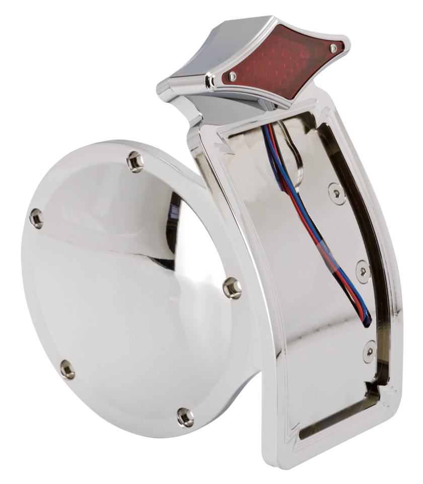 Zodiac Derby Mount License Plate Bracket with Diamond Style LED Taillights – Electric & Light