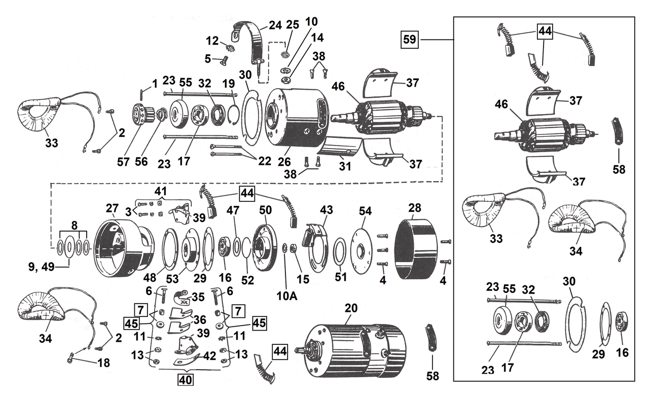 Colony 3-BRUSH "32E" & "52E" Generator Parts for Models 1932-1957 – Engine Electrics