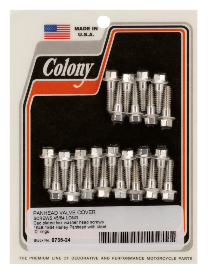Colony Valve Cover Screw Sets for Panhead Big Twin – Hardware