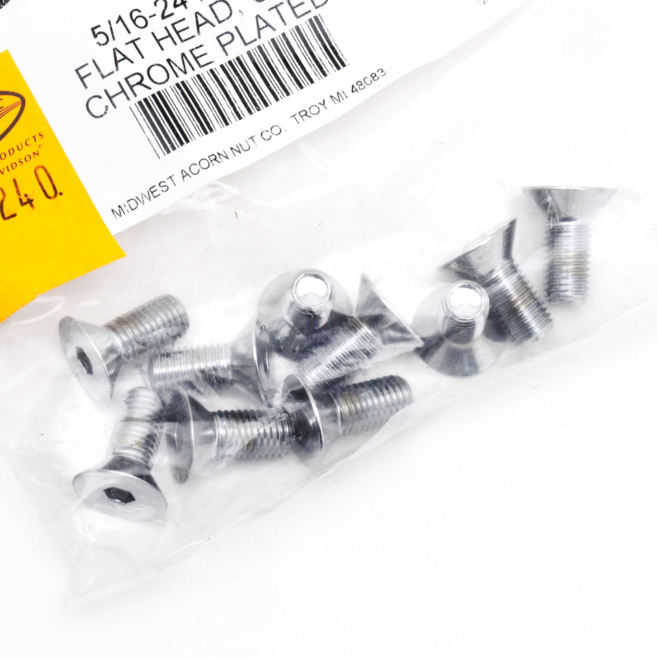 Midwest Acorn Nut Company Chrome Plated Counter Sunk Flat Head Socket Screws – Hardware