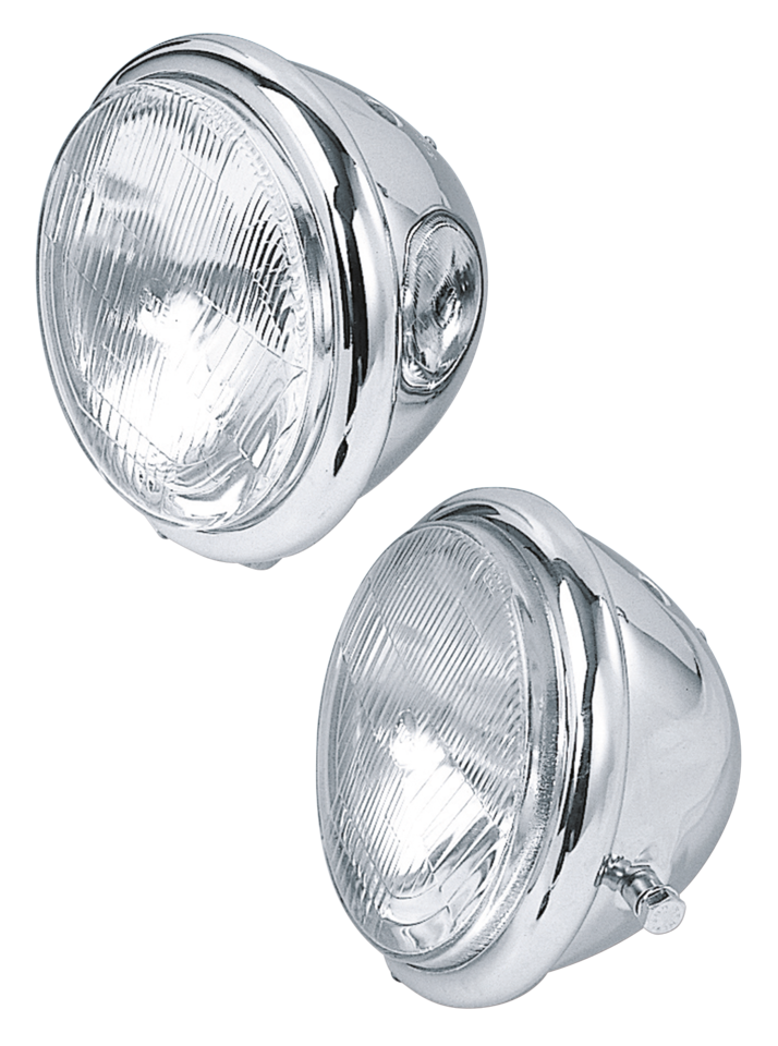 Zodiac 5 1/2" Chrome Bates Style Headlights – Electric & Light