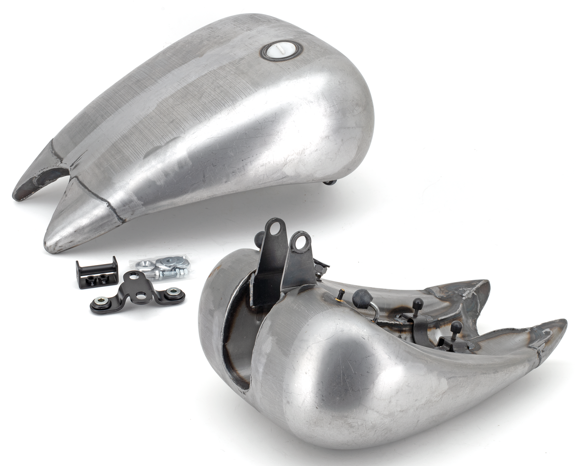 Zodiac One Piece 4" Stretched Steel Smooth Top Gas Tank for Softail – Gas- & Oil Tank