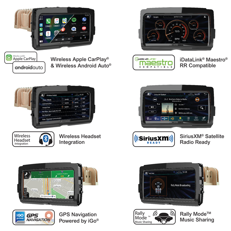 Soundstream V2 Radio for Harley-Davidson with Apple Car Play & Android Auto – Helmets