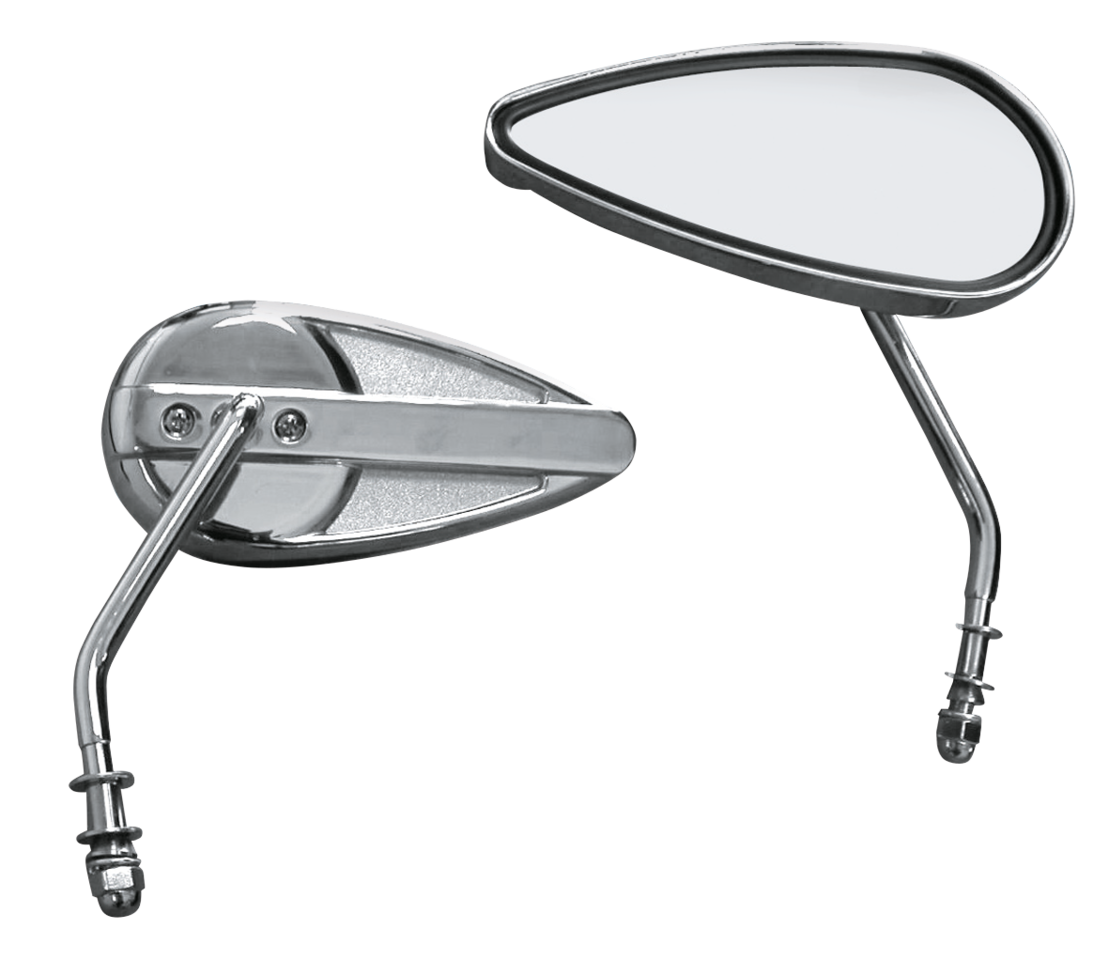 Zodiac Chrome Teardrop Style Mirrors – Handlebar