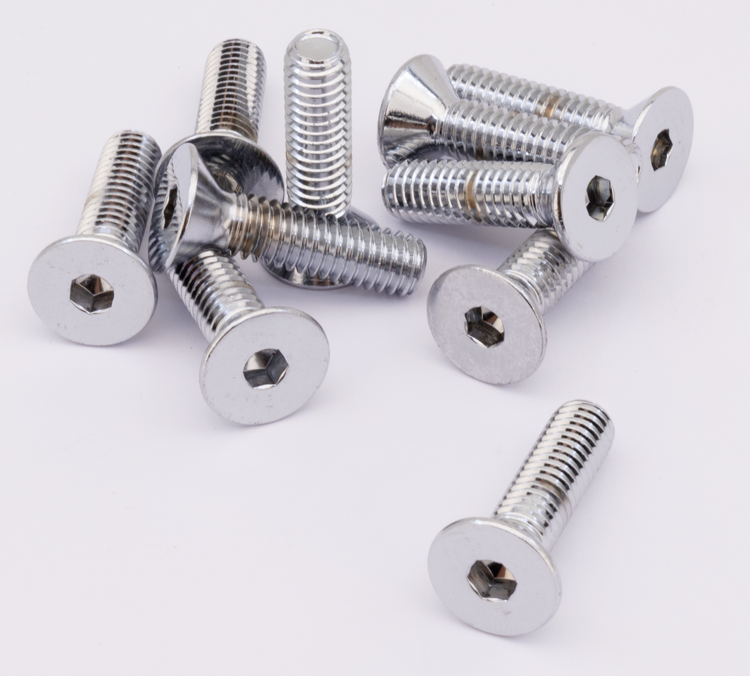 Midwest Acorn Nut Company Chrome Plated Counter Sunk Flat Head Socket Screws – Hardware
