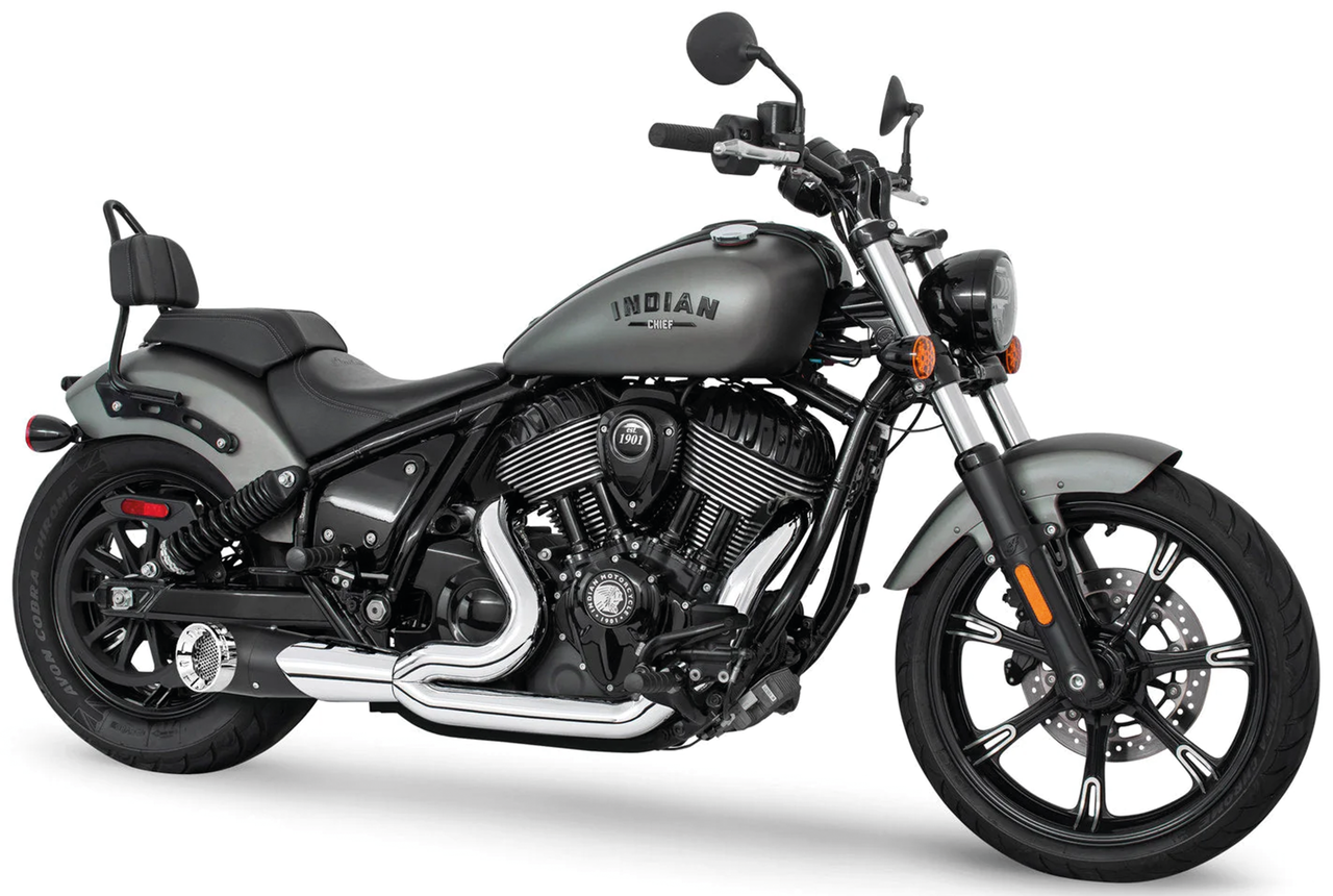 Freedom Performance Exhaust Shorty Turn Out Straight Cut 2-INTO-1 for Indian Powerplus & Thunderstroke