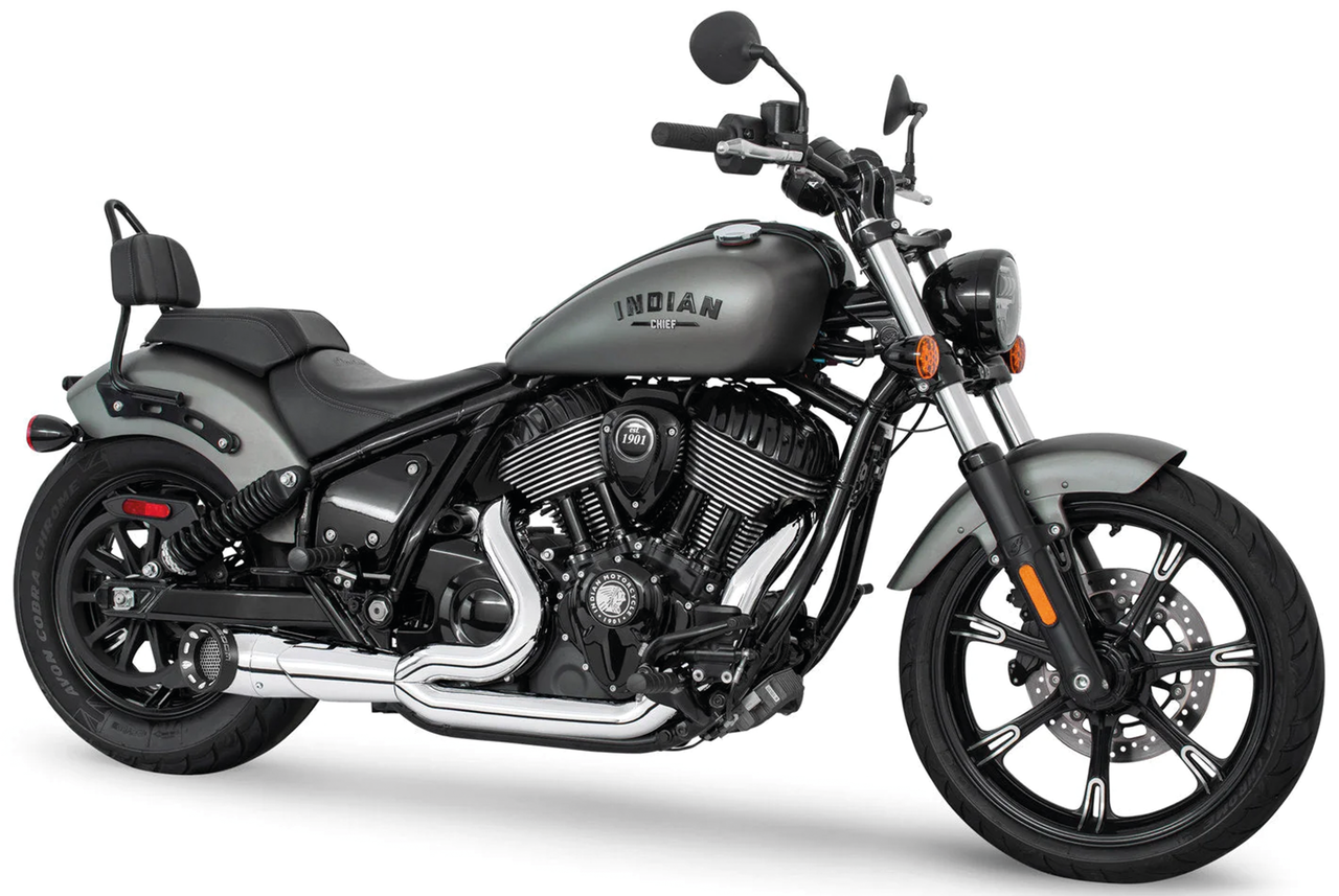 Freedom Performance Exhaust Shorty Turn Out Straight Cut 2-INTO-1 for Indian Powerplus & Thunderstroke