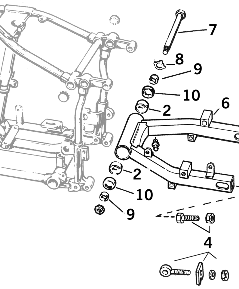 Colony Swingarm Parts for 4-SPEED Big Twin 1958-1986 Except Softail – Frame & Rear Suspension
