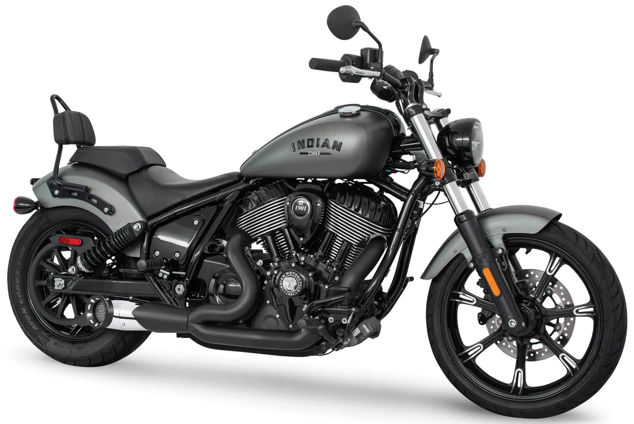 Freedom Performance Exhaust Shorty Turn Out Straight Cut 2-INTO-1 for Indian Powerplus & Thunderstroke
