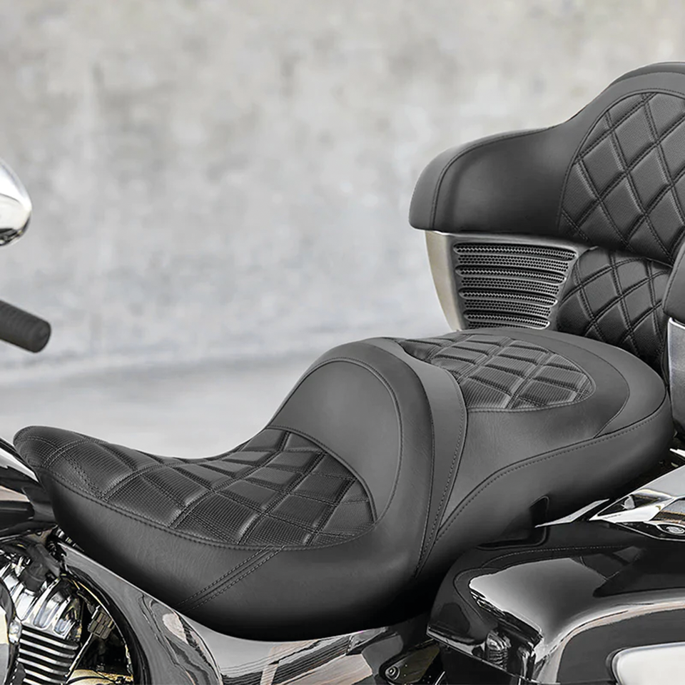 C.c. Rider 2-UP Reach Seat for Big Inch Indian