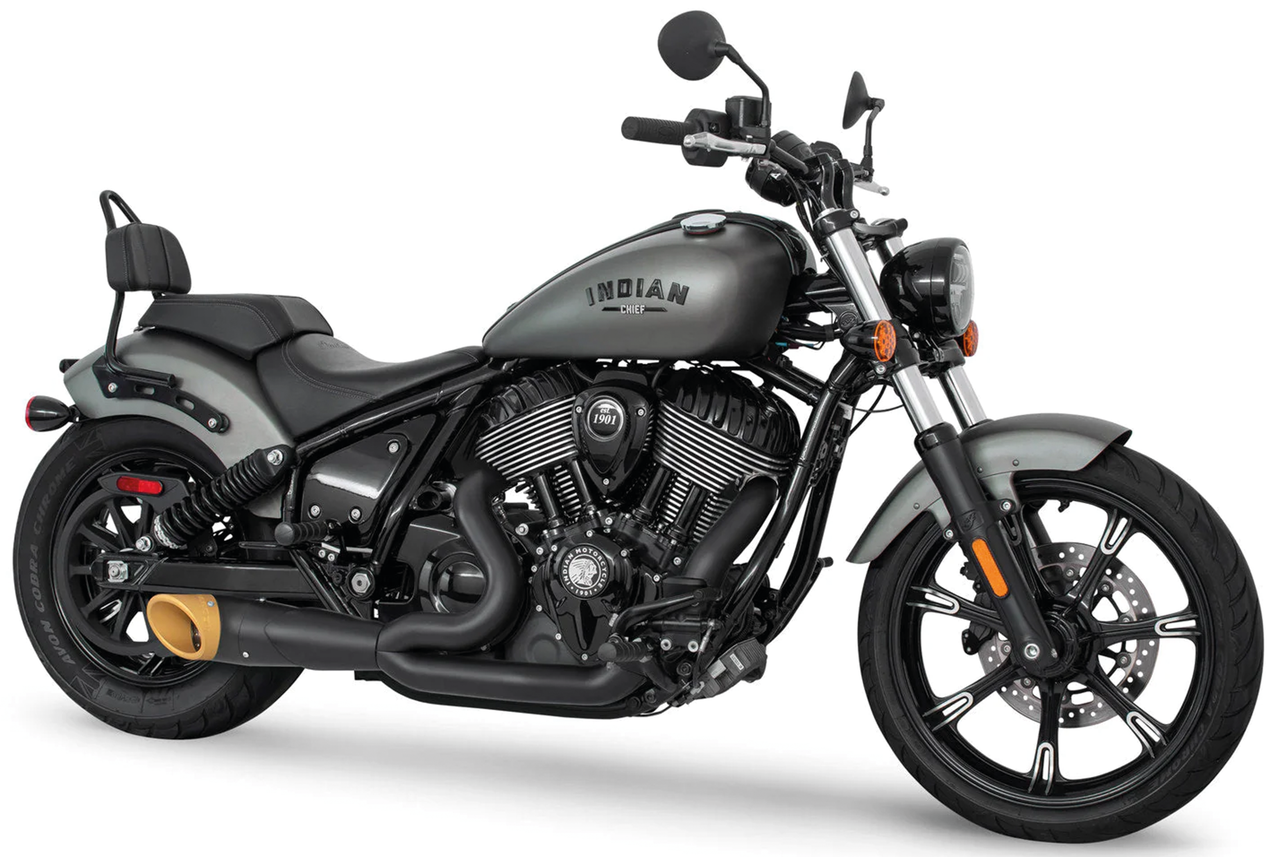 Freedom Performance Exhaust Shorty Turn Out Slash Cut 2-INTO-1 for Indian Powerplus & Thunderstroke