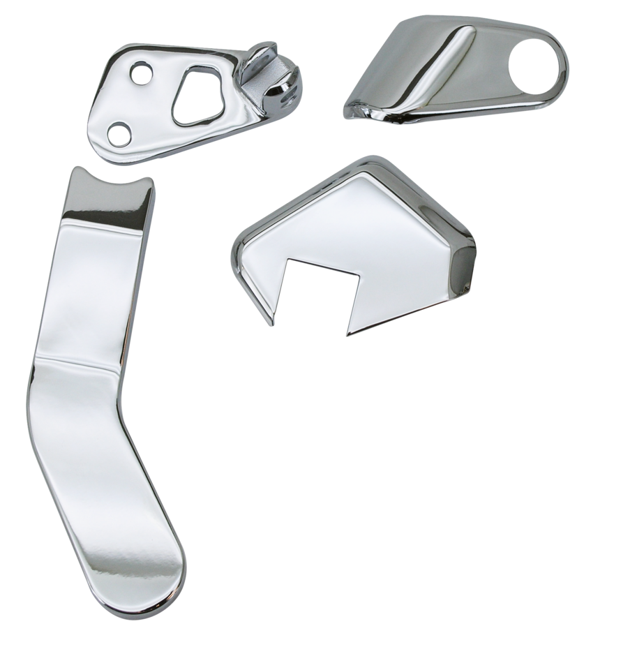Zodiac Chrome Passenger Peg Bracket Cover Set for Dyna Glide