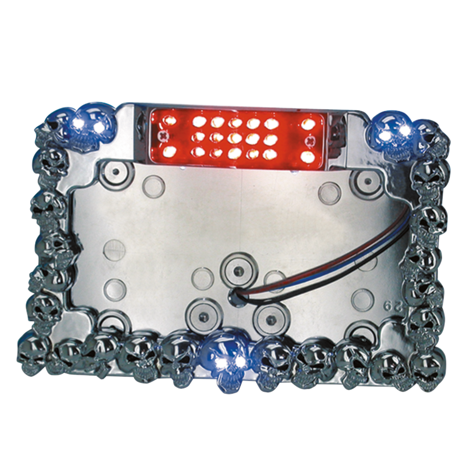 Zodiac Skull Maniac License Plate Brackets with LED Taillights – Electric & Light