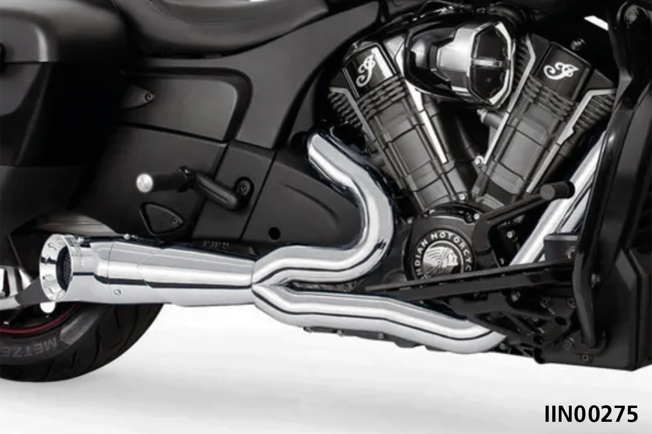 Freedom Performance Exhaust Shorty Turn Out Straight Cut 2-INTO-1 for Indian Powerplus & Thunderstroke