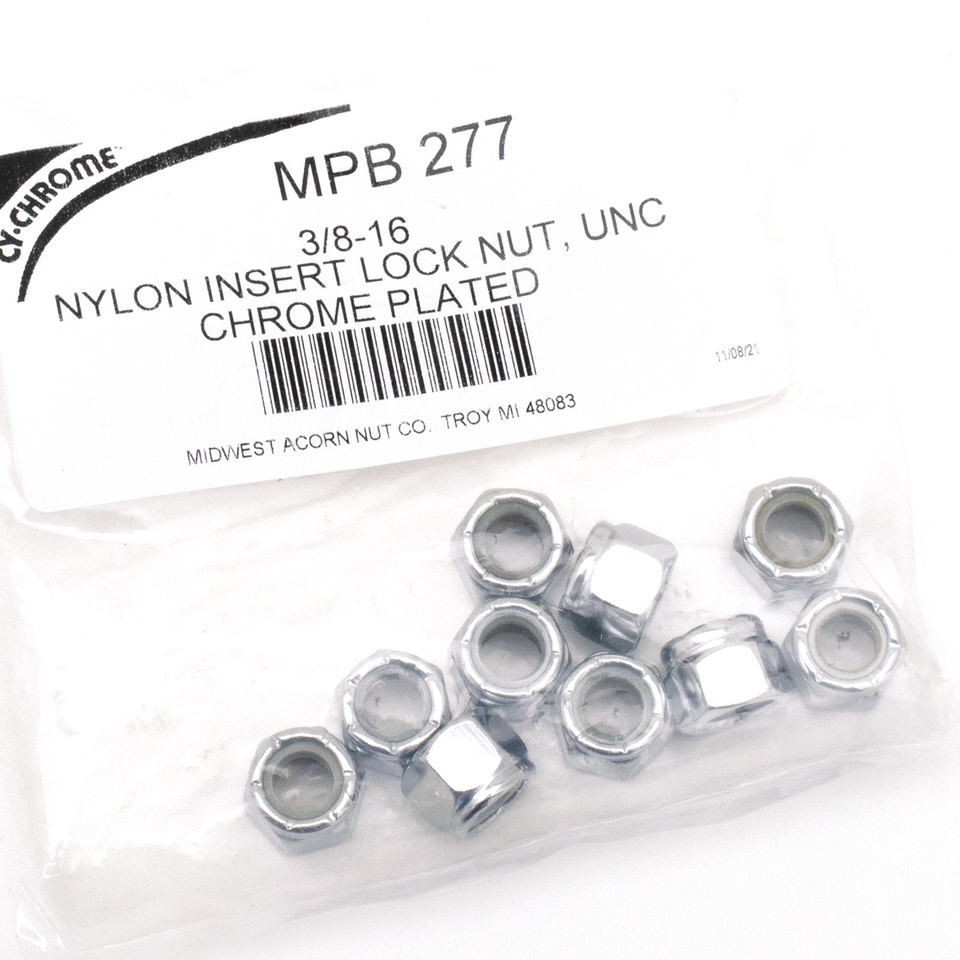 Midwest Acorn Nut Company Chrome Nyloc Nut Assortment – Hardware