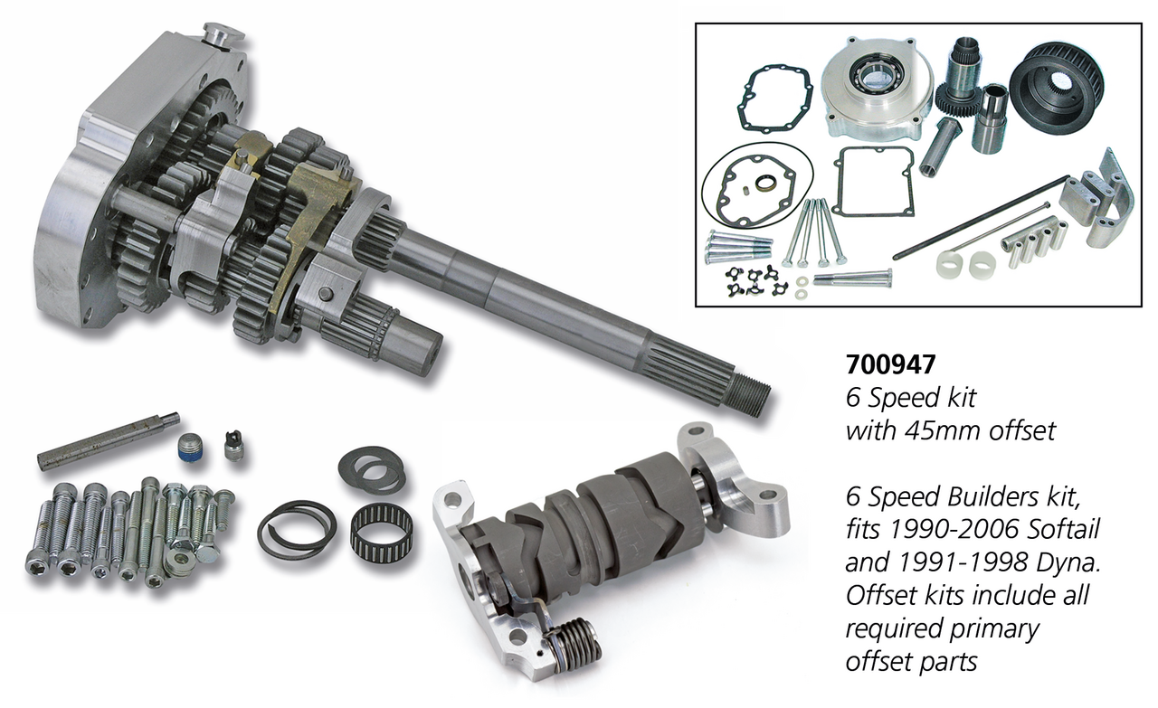 Zodiac's 6 Speed Conversion for Softail and Dyna 5 Speed Transmissions