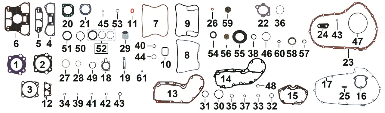 Athena Gaskets, O-Rings and Seals for XL & XR Sportster 2004-2022 and Buell 2003-2010 – Gasket & Seals