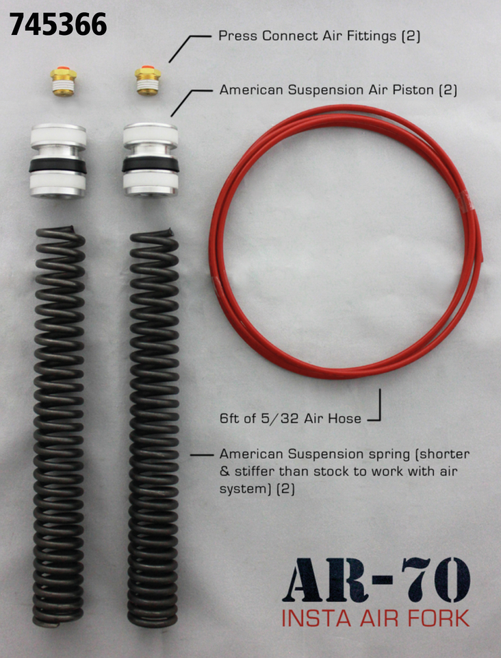 American Suspension Airride Front Fork Kit for Touring