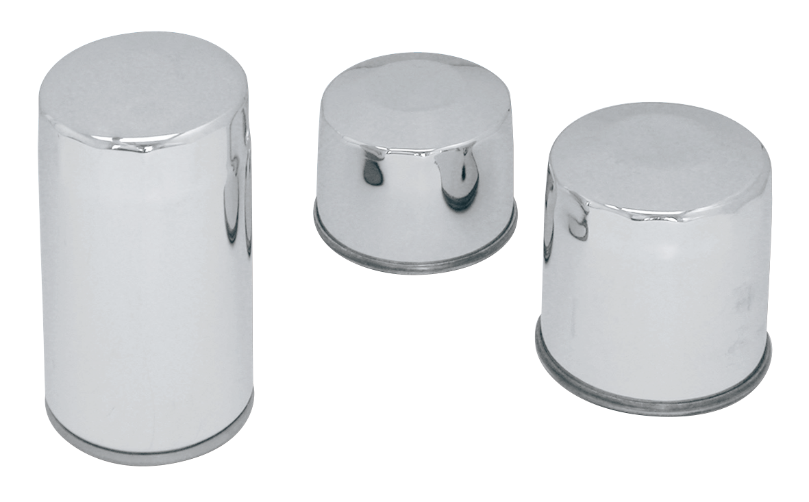 Zodiac Chrome Plated Oil Filter Kit for 4 Speed Big Twin and Evolution Softail